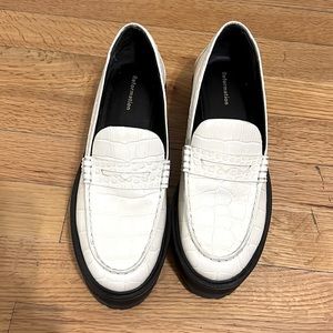 Reformation Agnes Chunky Loafers - almond croc